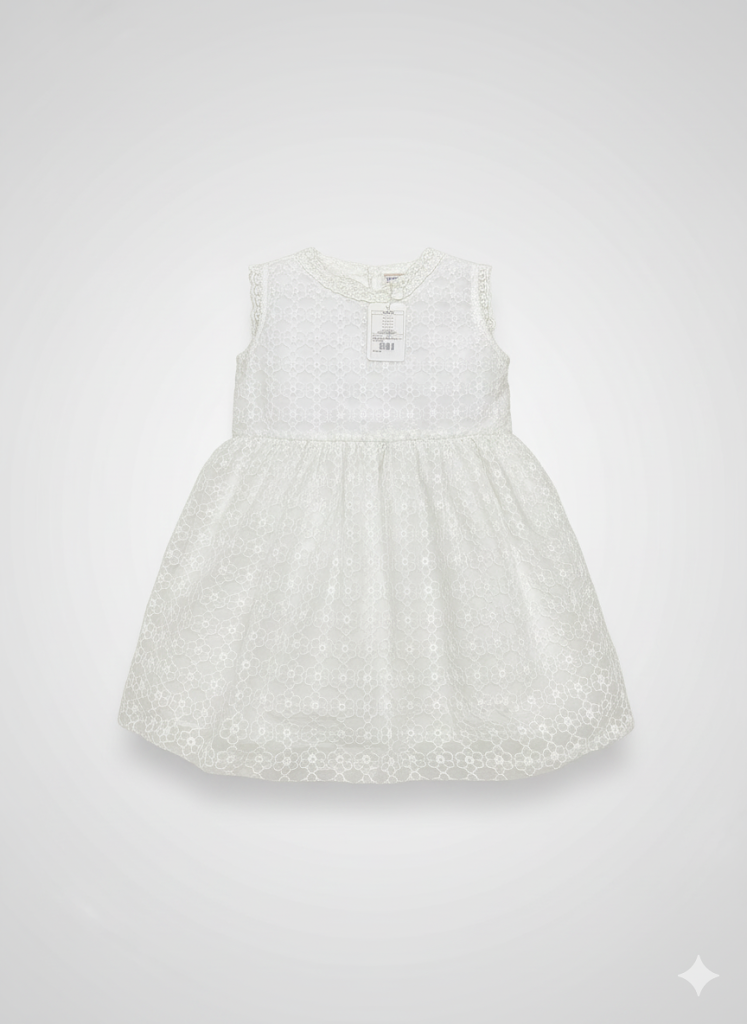 FROCK A LINE CHICKEN WHITE TODDLER - 6-7 Years