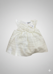 FROCK FRONT BOW WHITE TODDLER - New Born