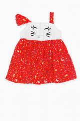 Frock Cat Emro Red Stripe Infant - 12-18 Months, Red