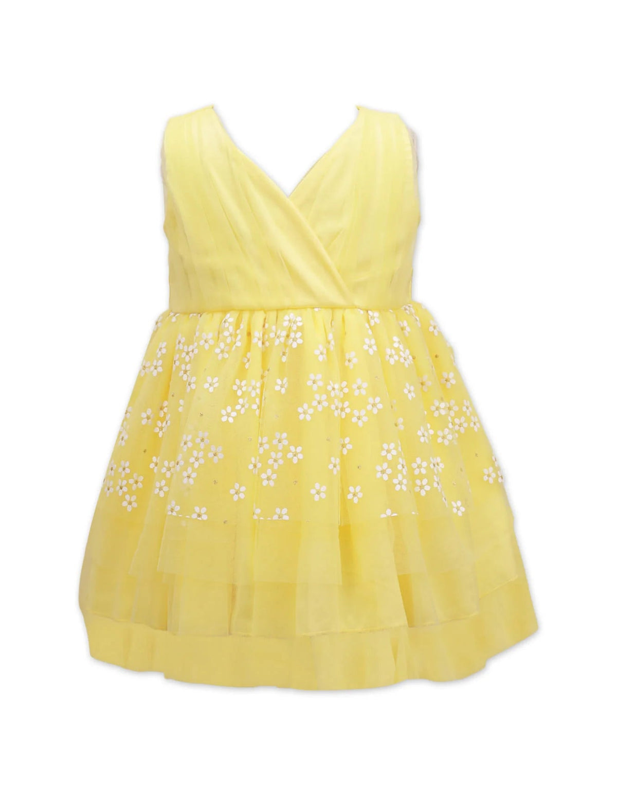 Frock Plate Sleeves Yellow Toddler - 6-7 Years