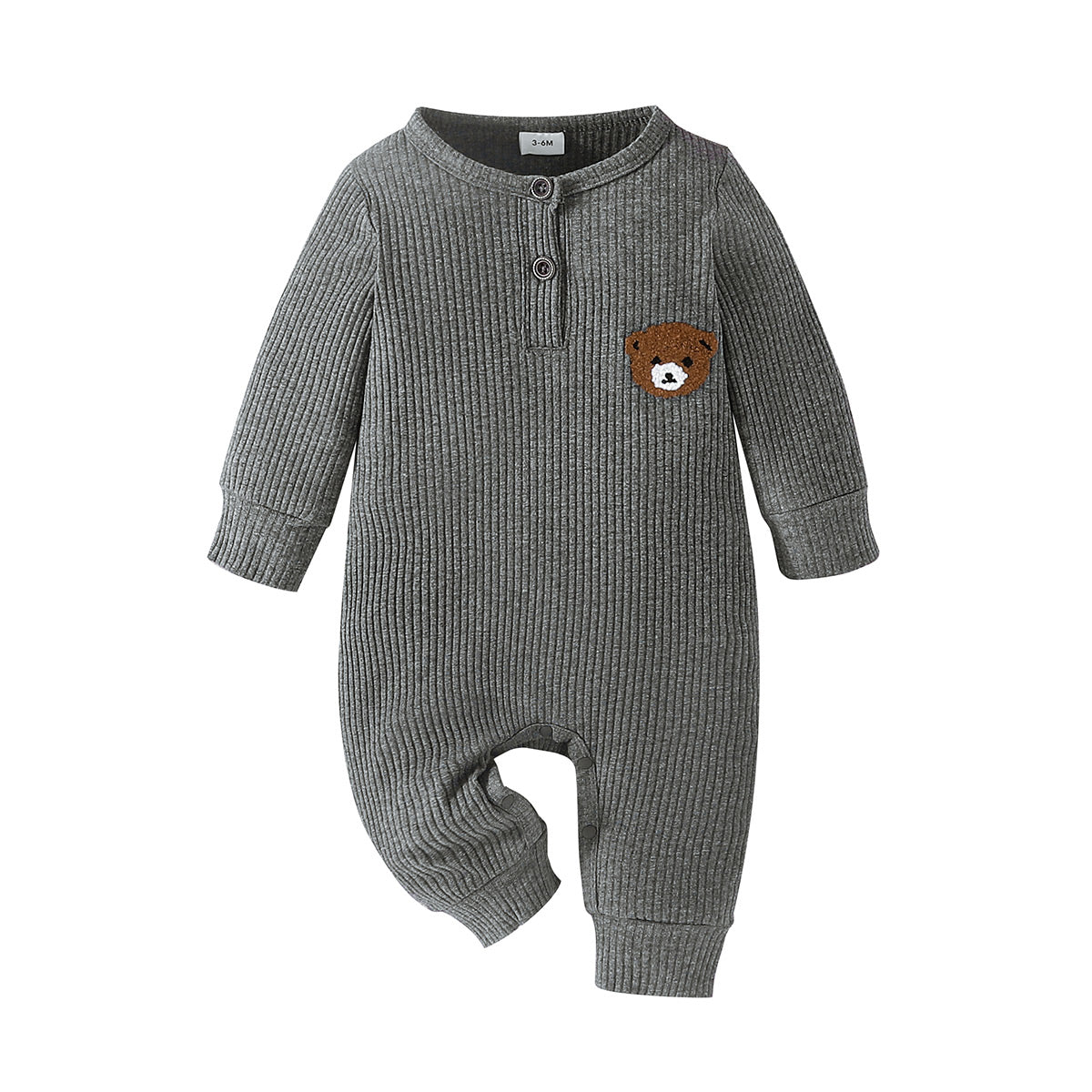 Cute Animal Romper Set - Grey, 9-12 Months