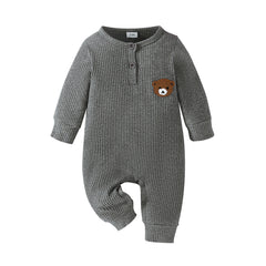 Cute Animal Romper Set - Grey, 9-12 Months