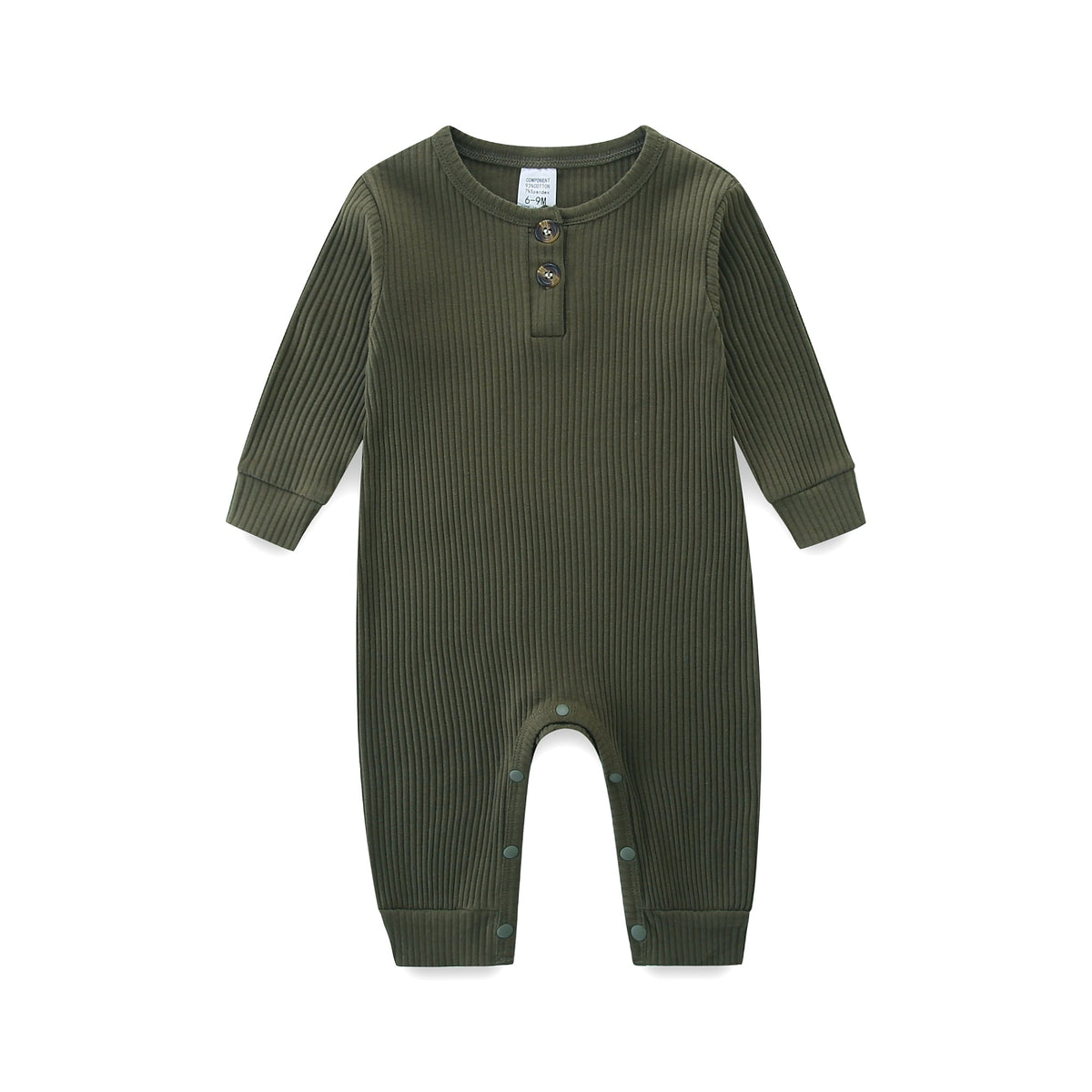 Solid Color Long-Sleeve Cardigan Romper - Grey, 9-12 Months