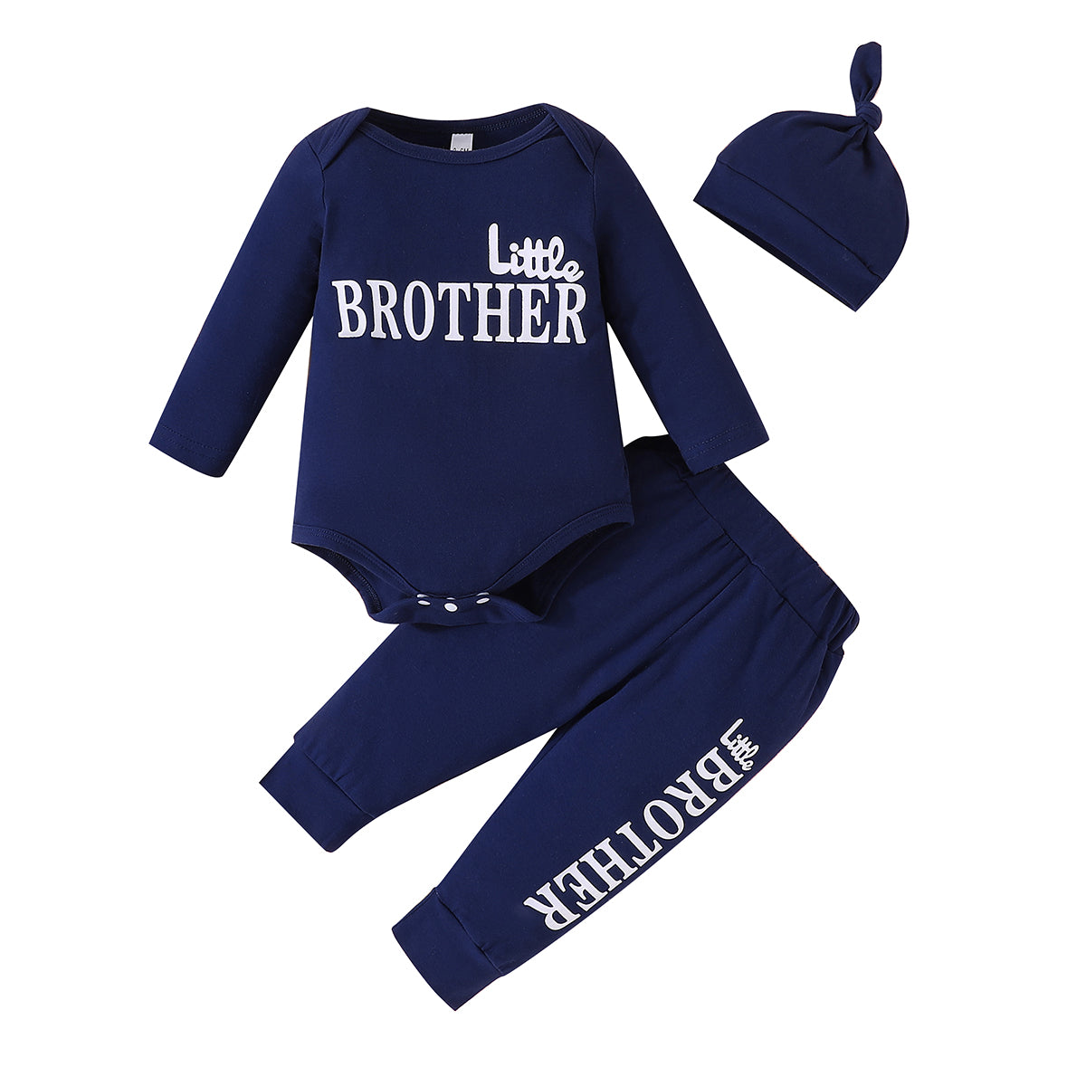 Letter Print Jumpsuit Set - Blue, 9-12 Months