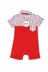 Jumpsuit Cut & Sew Red Infant - 3-6 Months