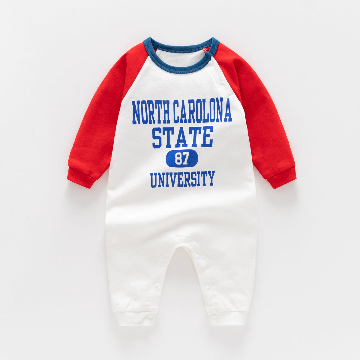 Organic Letter Printed Cotton Baby Romper for Spring and Autumn - Red, 18-24 Months