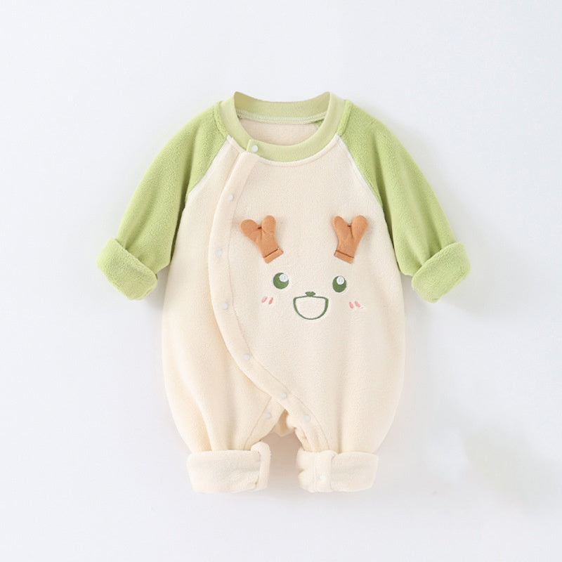 Baby fall cartoon cute crawl suit baby onesie - Pink, 9-12 Months