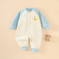 Baby onesie warm autumn and winter austro-grain fleece outdoor clothing thickened - Blue, 1-2 Years