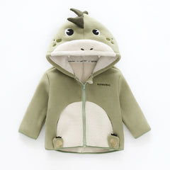Unisex Baby Cartoon Hooded Winter Coat - Green, 4-5 Years