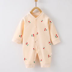 Cherry Printed Autumn Baby Clothes - Peach Puff, 9-12 Months