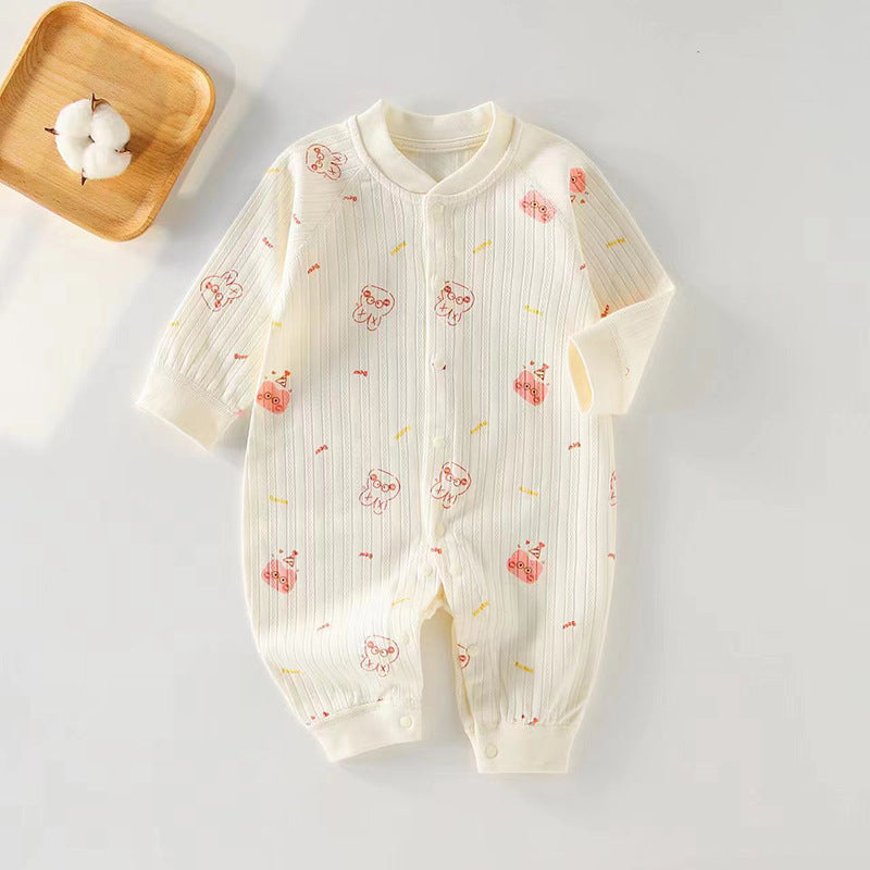 Bear Printed Autumn Baby Clothes - Mint Cream, 1-2 Years