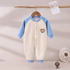 New winter baby fleece button onesie mens and womens baby comfortable outside clothes pajamas crawling clothes - Yellow, 2-3 Years