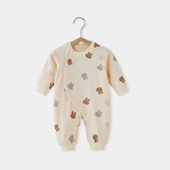 Baby onesie Spring and winter cotton long sleeve base newborn clothes - Beige, 2-3 Years
