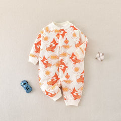 Unisex Warm Cotton Jumpsuit - Orange, 2-3 Years