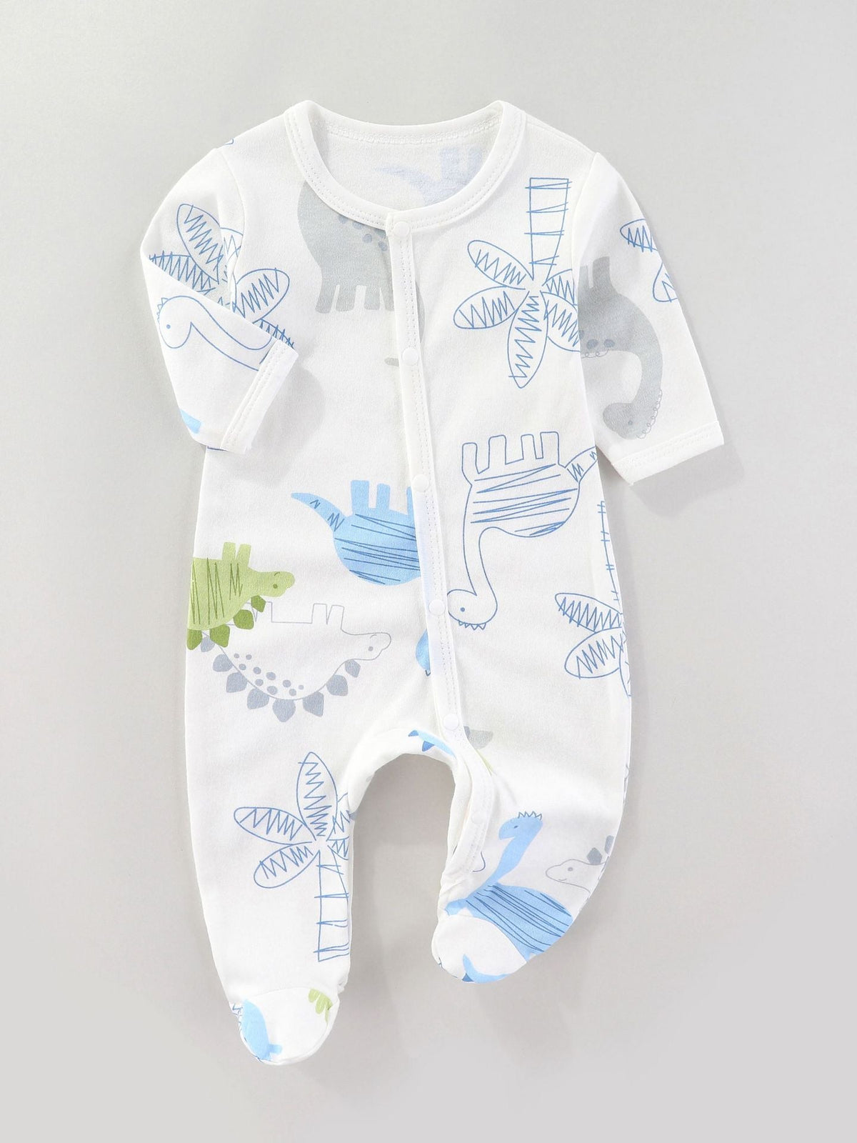 Baby Boy Romper Long Sleeve Cotton Cute Pattern Spring Autumn Winter Newborn Clothes Baby Girl Jumpsuit - Grey, 0-3 Months