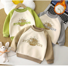 Unisex Velvet Hoodie for Autumn and Winter - Brown, 5-6 Years