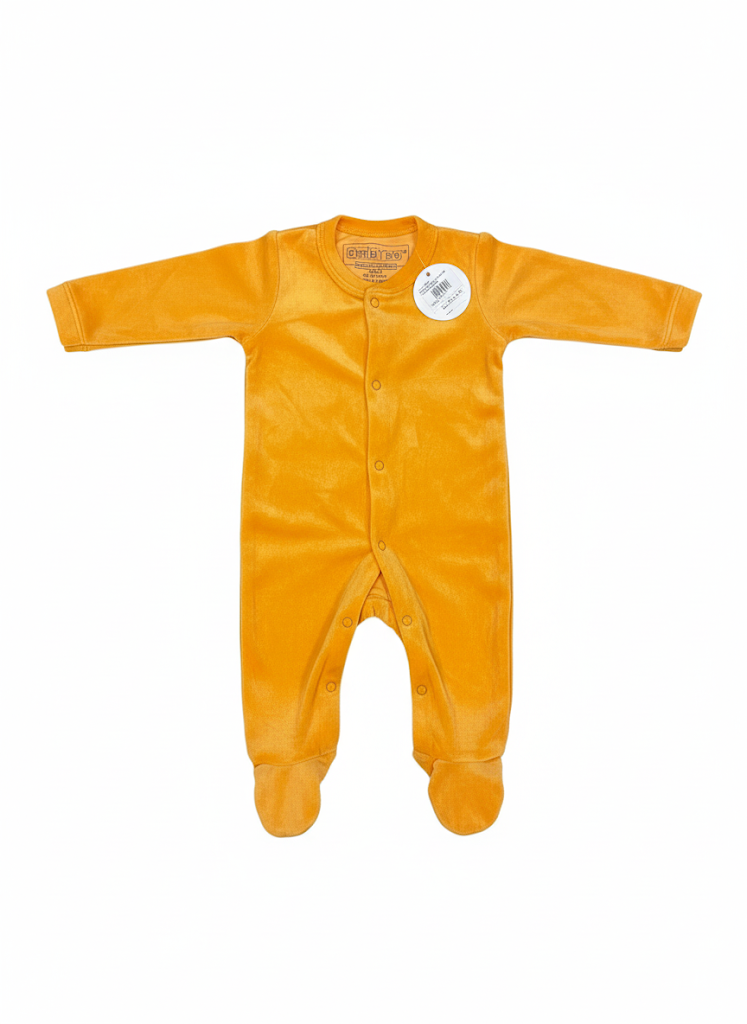 Romper Terry Flowers Frill Orange Infant - 3-6 Months