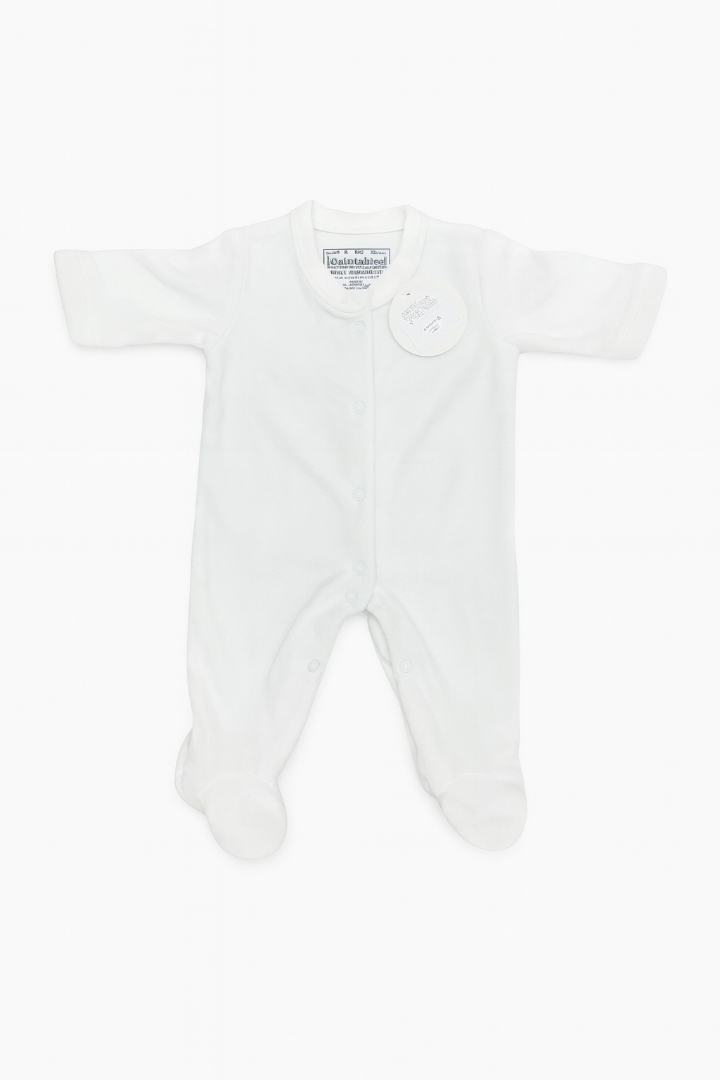 Romper Terry Flowers Frill White Infant - New Born
