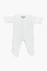 Romper Terry Flowers Frill White Infant - 3-6 Months