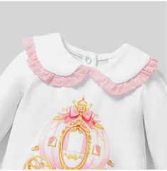 Baby Girl Elegant Cotton Solid Color Jumpsuit with Lapel - 9-12 Months, White