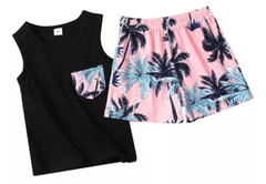 Beachy Shorts with Sando - Black, 4-5 Years
