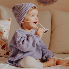 Autumn &  Winter Loose Knit Sweater - Brown, 9-12 Months